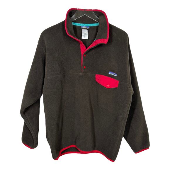 Patagonia Men's Synchilla Snap-T Fleece Pullover Medium Brown Red Gorpcore